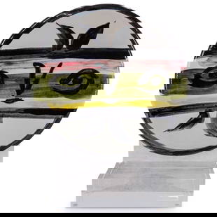 Pablo Picasso (1881-1973) Ceramic Visage No. 101 (A. R. 475): DESCRIPTION: Pablo Picasso (1881-1973) Ceramic Visage No. No. 101 (A. R. 475) stamped and marked 'No. 101, / Edition Picasso / Madoura / 47/150' (underneath) white earthenware ceramic plate,