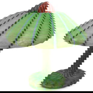 Art Nouveau Daum Nancy Exhibition Lamp: DESCRIPTION: Art Nouveau exhibition lamp by Daum crafted in an organic form resembling a cactus or succulent flower. Numbered "2766" on base and shade. CIRCA: 1890s-1910s ORIGIN: France DIMENSIONS: