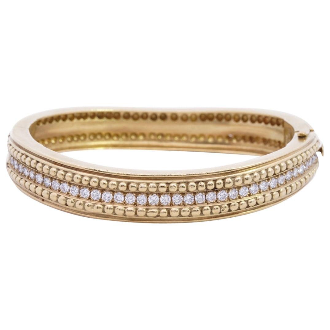 Vahe Naltchayan 18k Gold and Diamond Curved Bangle (1 of 7)
