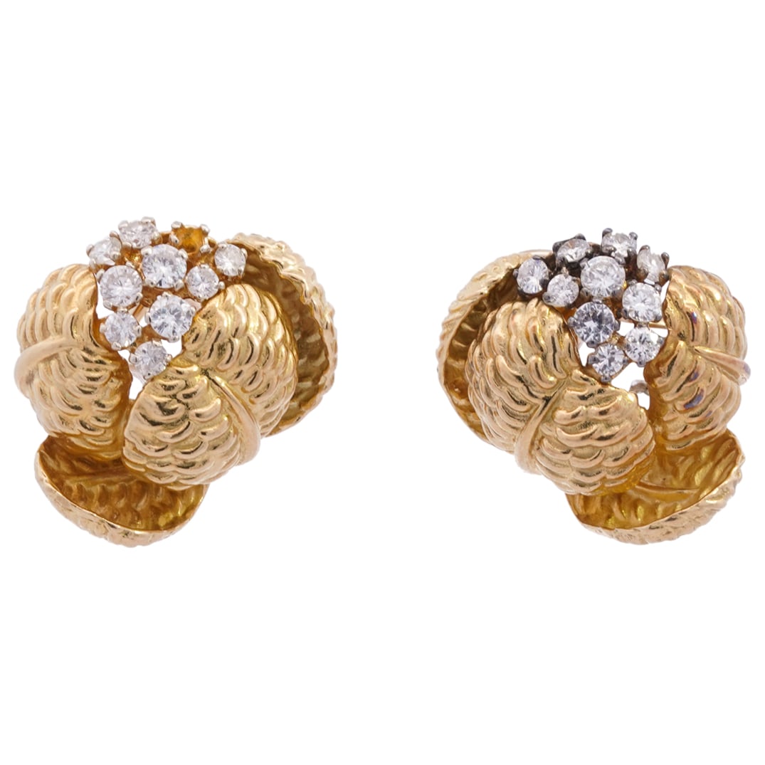 Vintage Hammerman Bros. 18k Gold and Diamond Earrings (1 of 5)