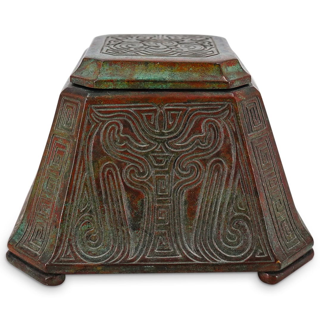 Tiffany Studios "Chinese" Desk Hinged Inkwell (1 of 10)