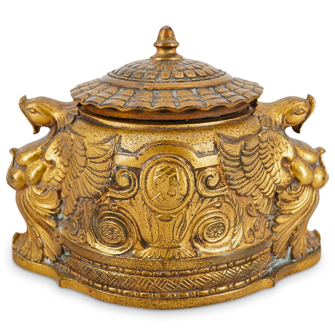 Tiffany Studios "Spanish" Desk Hinged Inkwell (1 of 16)