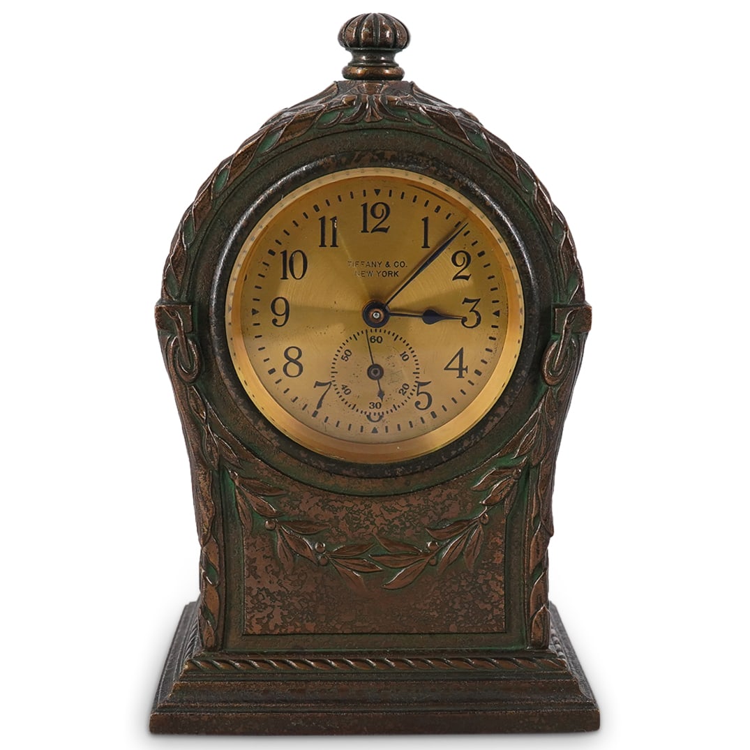 Tiffany Studios Bronze Desk Mantle Clock (1 of 10)