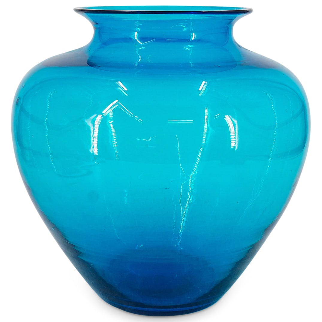 Steuben Large Art Glass Blue Vase (1 of 6)
