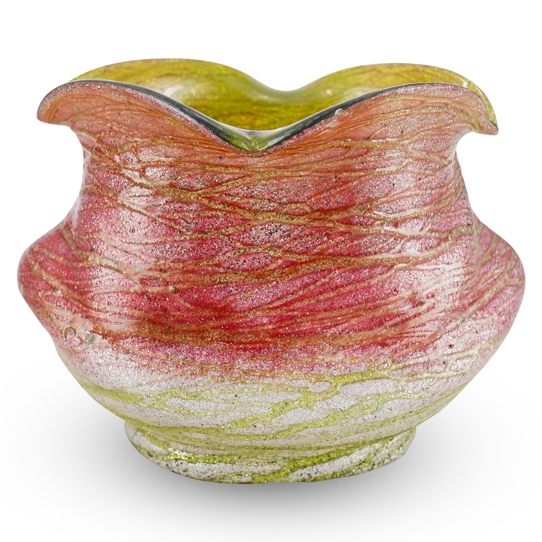 Wilhelm Kralik "Silveria" Threaded Textured Gradient Bowl Vase (1 of 8)