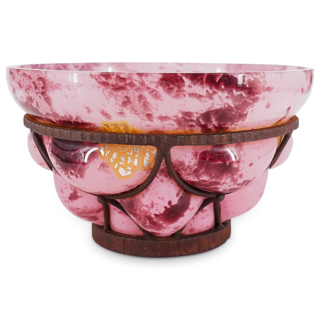 Andre Delatte Iron Mounted Glass Vase (1 of 7)