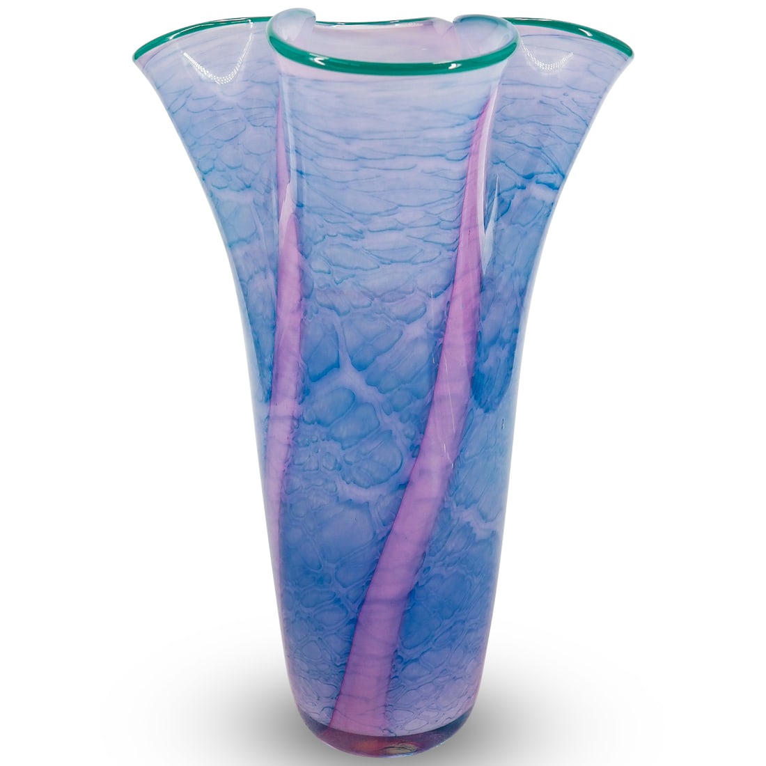 Signed Tom Philabaum Fazzoletto Art Glass Vase (1 of 9)