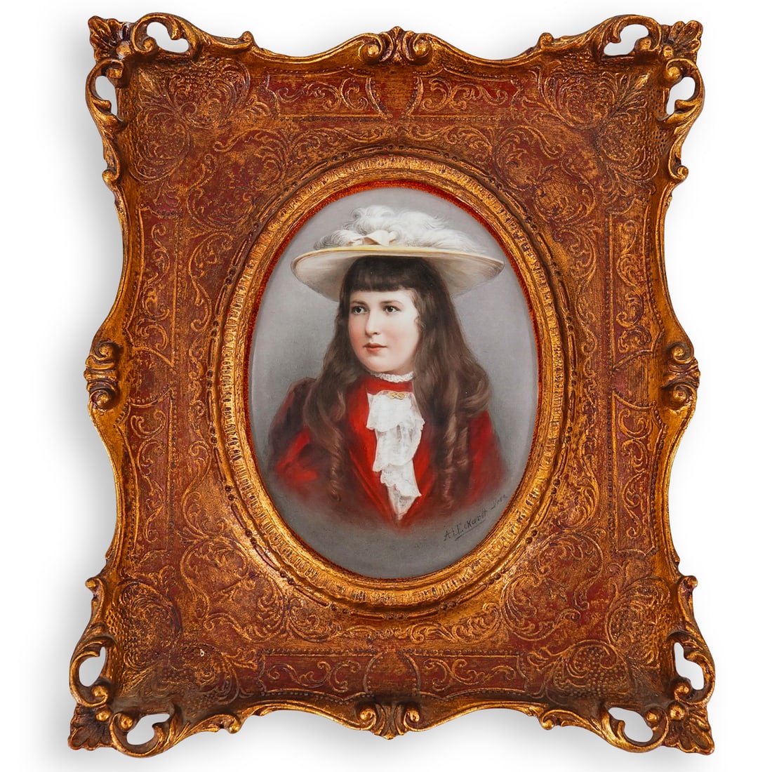 Antique German Porcelain Portrait Plaque (1 of 8)