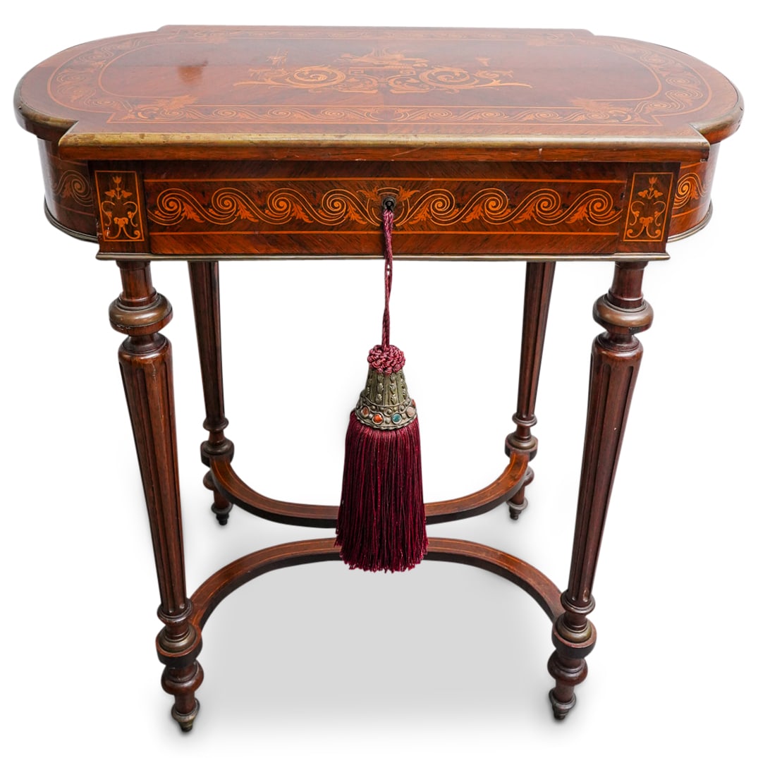 Antique French Marquetry Vanity Table (1 of 20)