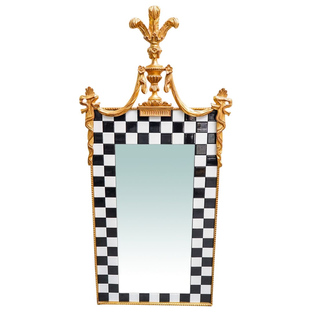 Carver's Guild Louis XVI Style Checkered Tile Mirror (1 of 10)