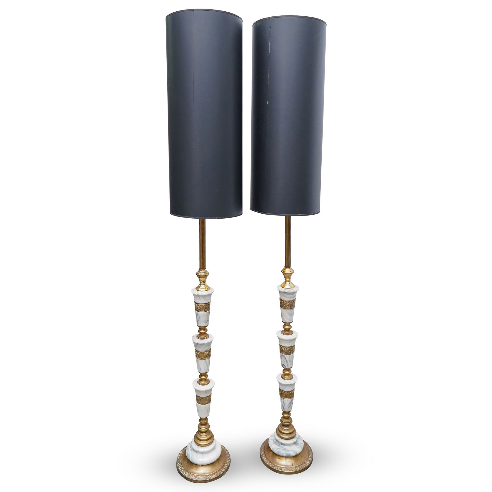 Pair Marble & Metal Floor Lamps (1 of 19)