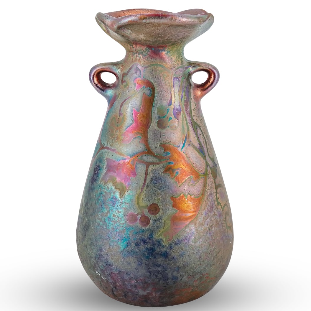 Antique Weller Sicard Iridescent Ceramic Vase (1 of 8)