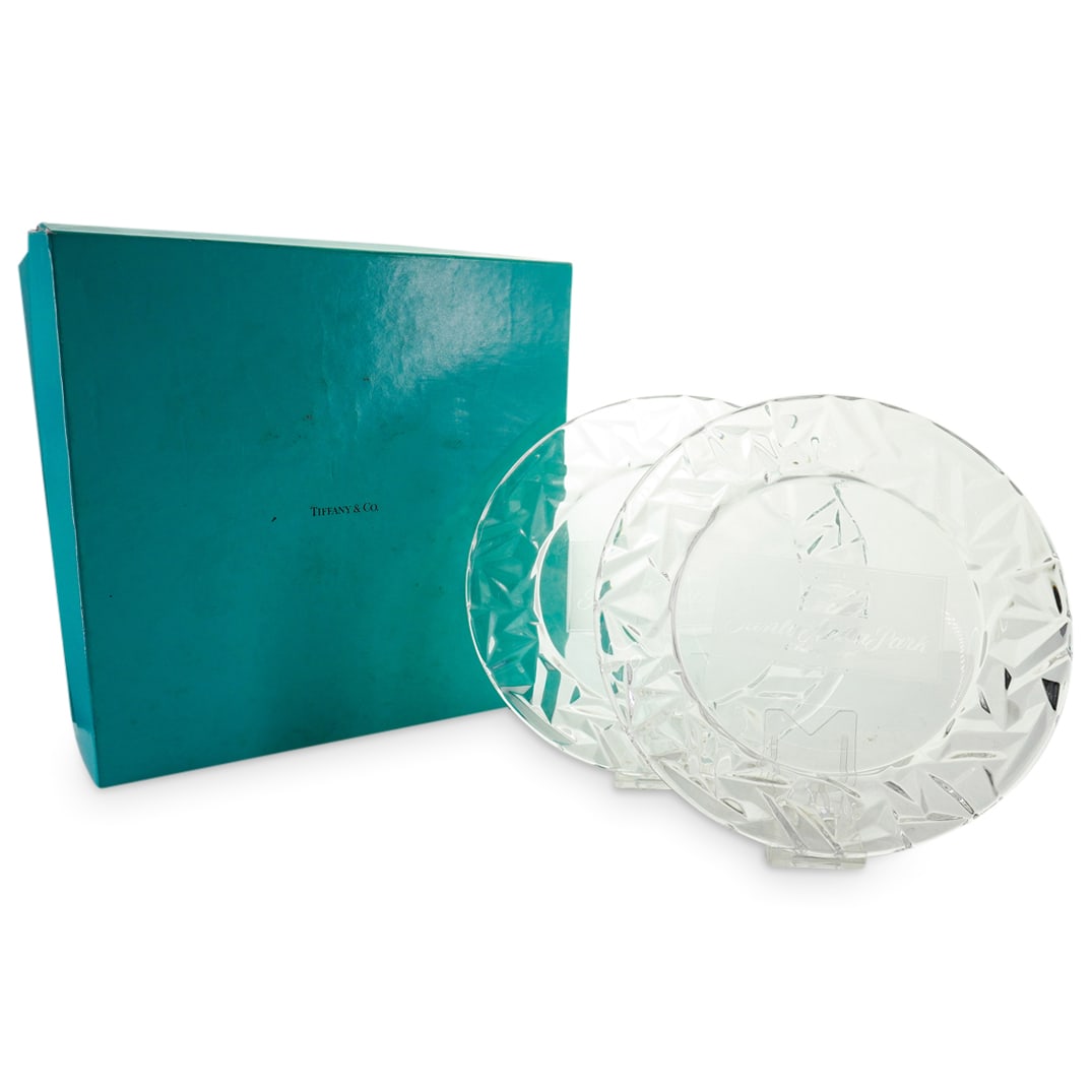 (2 Pc) Tiffany & Co. 1995-1996 Santa Anita Park Crystal Plates (1 of 12)