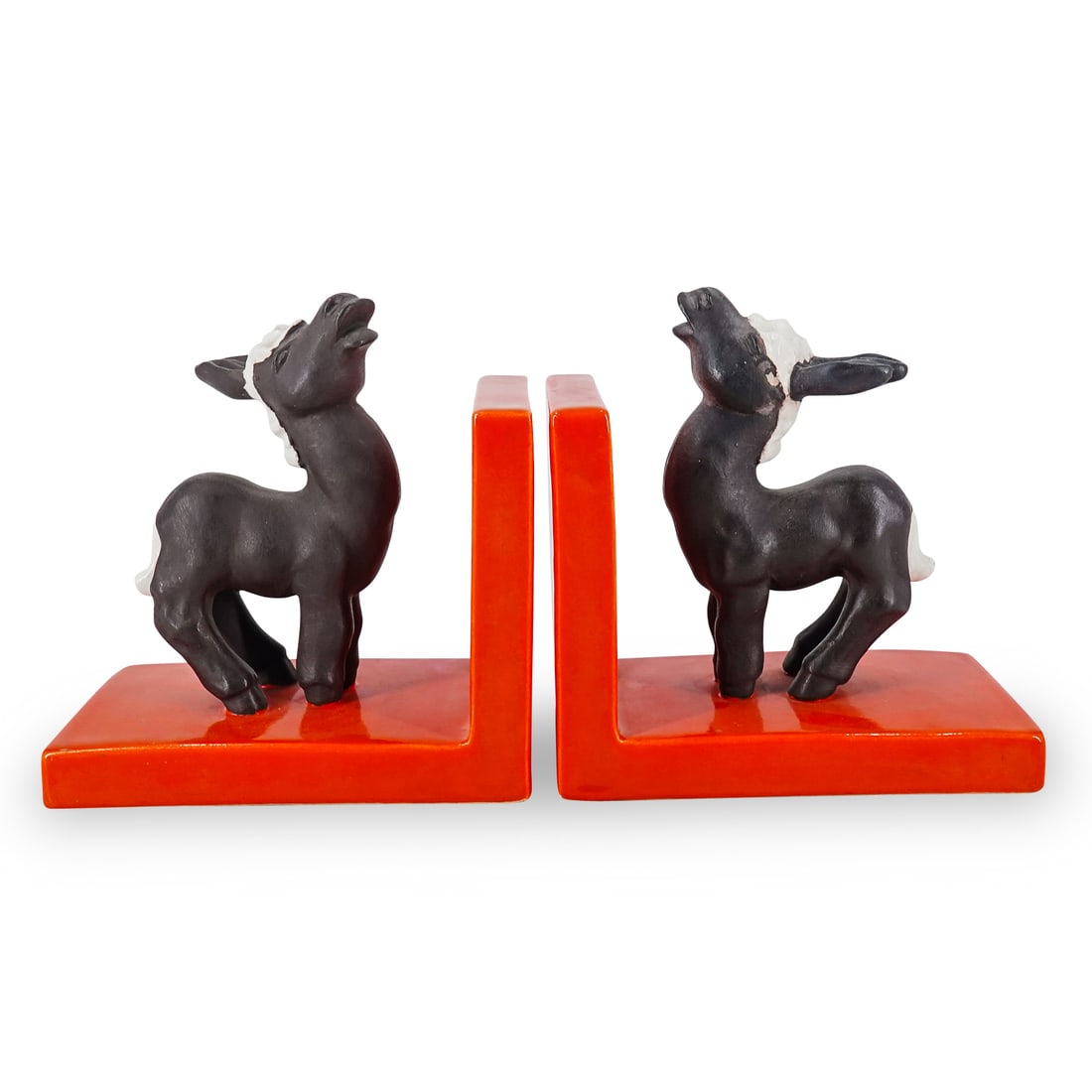 Pair Of Art Deco Austrian Goldscheider Porcelain Donkey Bookends (1 of 10)