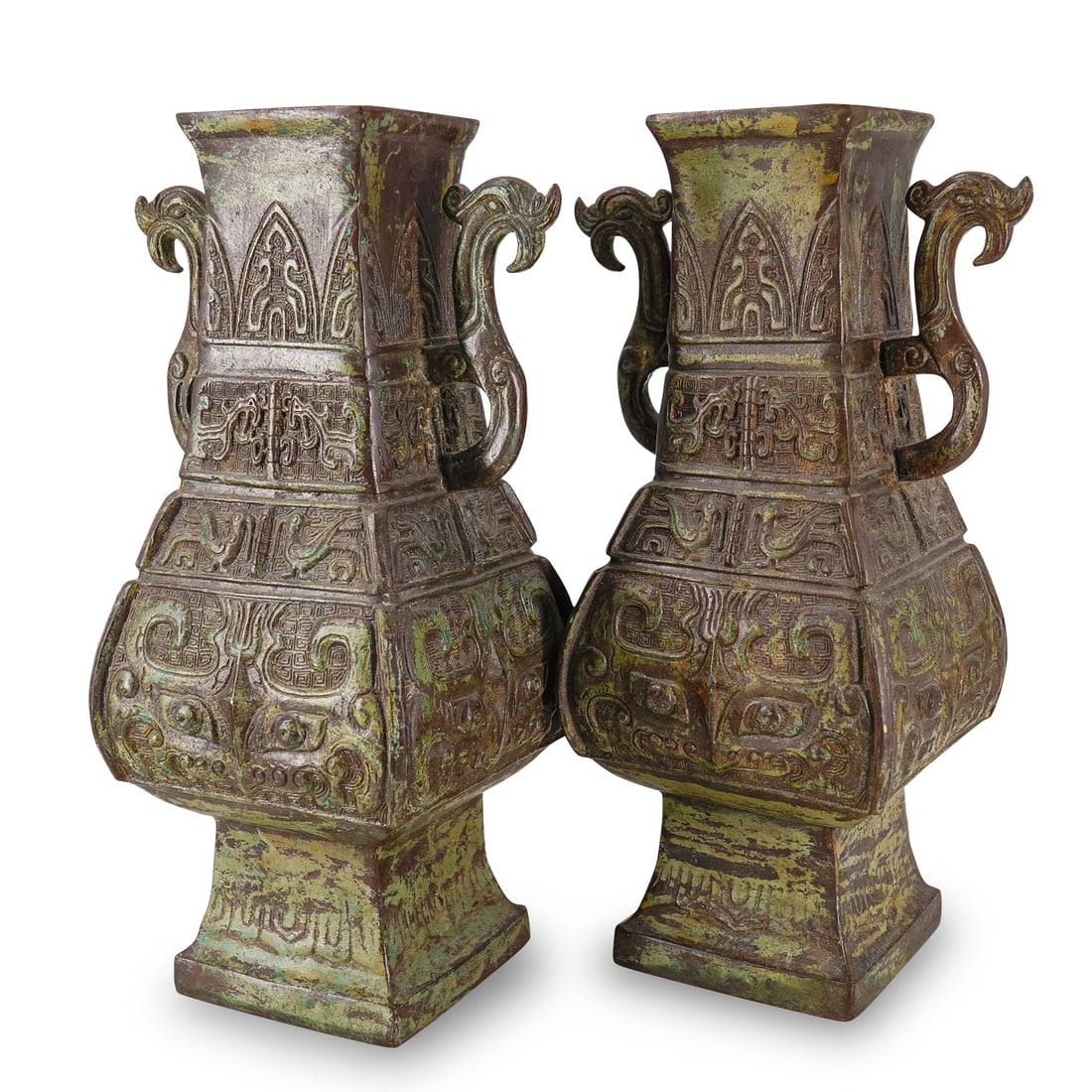 Pair Chinese Archaic Style Hu Vases (1 of 19)
