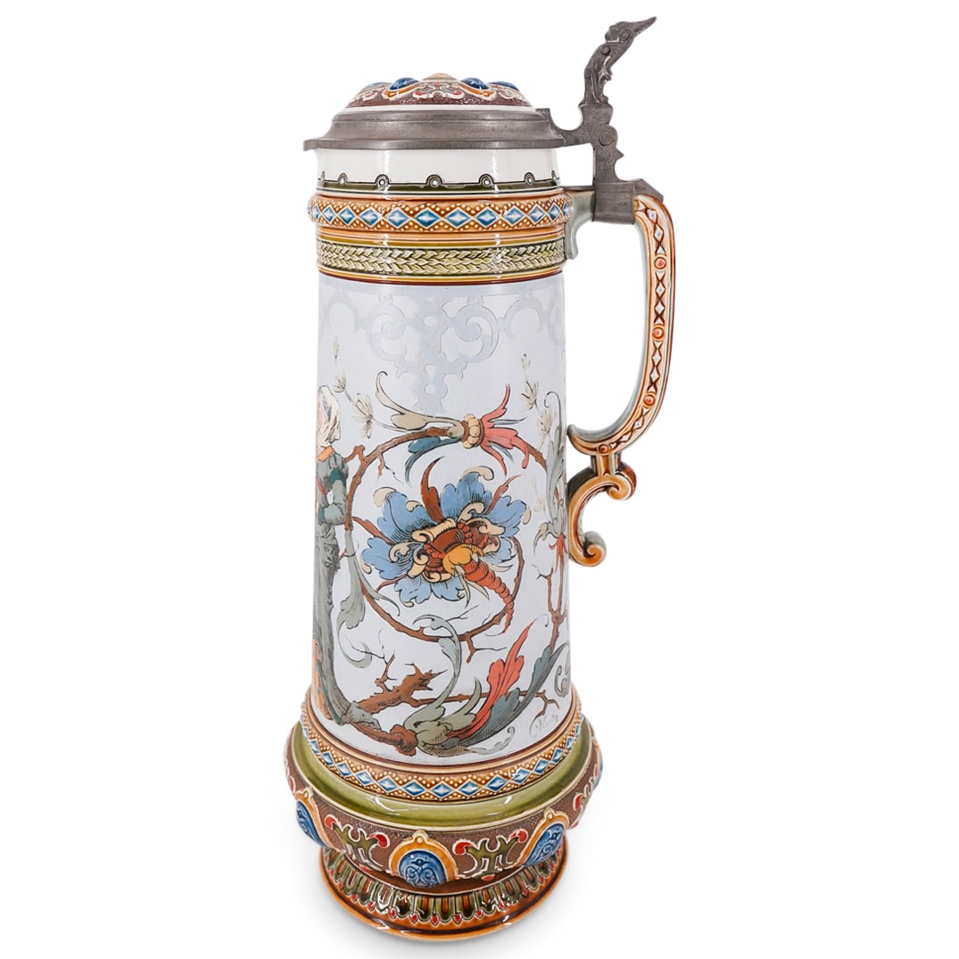 Antique German Mettlach Villeroy & Boch Lovers Ceramic Stein (1 of 18)