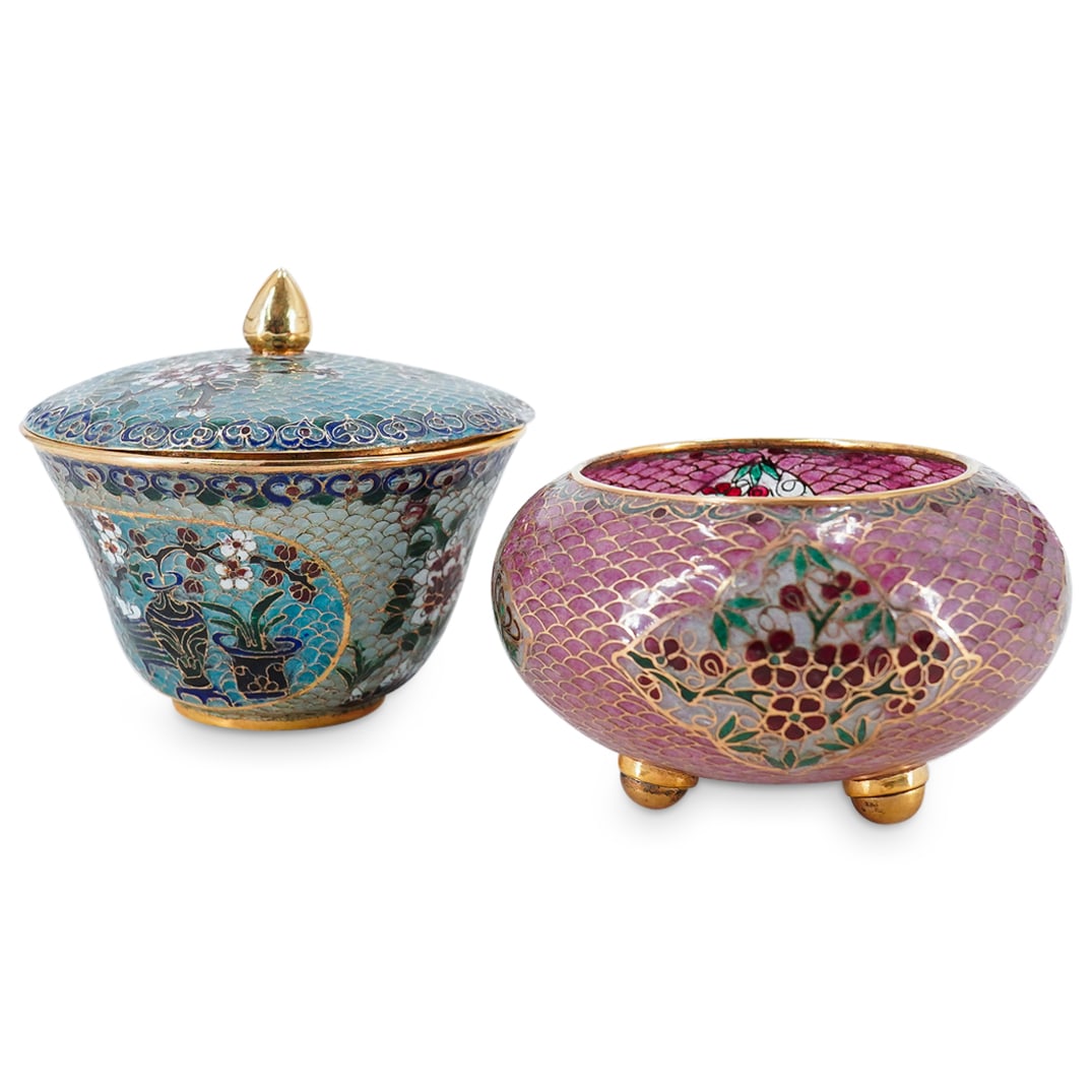 (2 Pc) Plique A Jour Bowls (1 of 17)