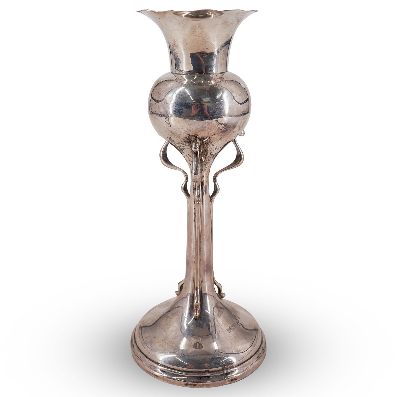 Antique 1906 English Sheffield Sterling Silver Footed Vase (1 of 8)