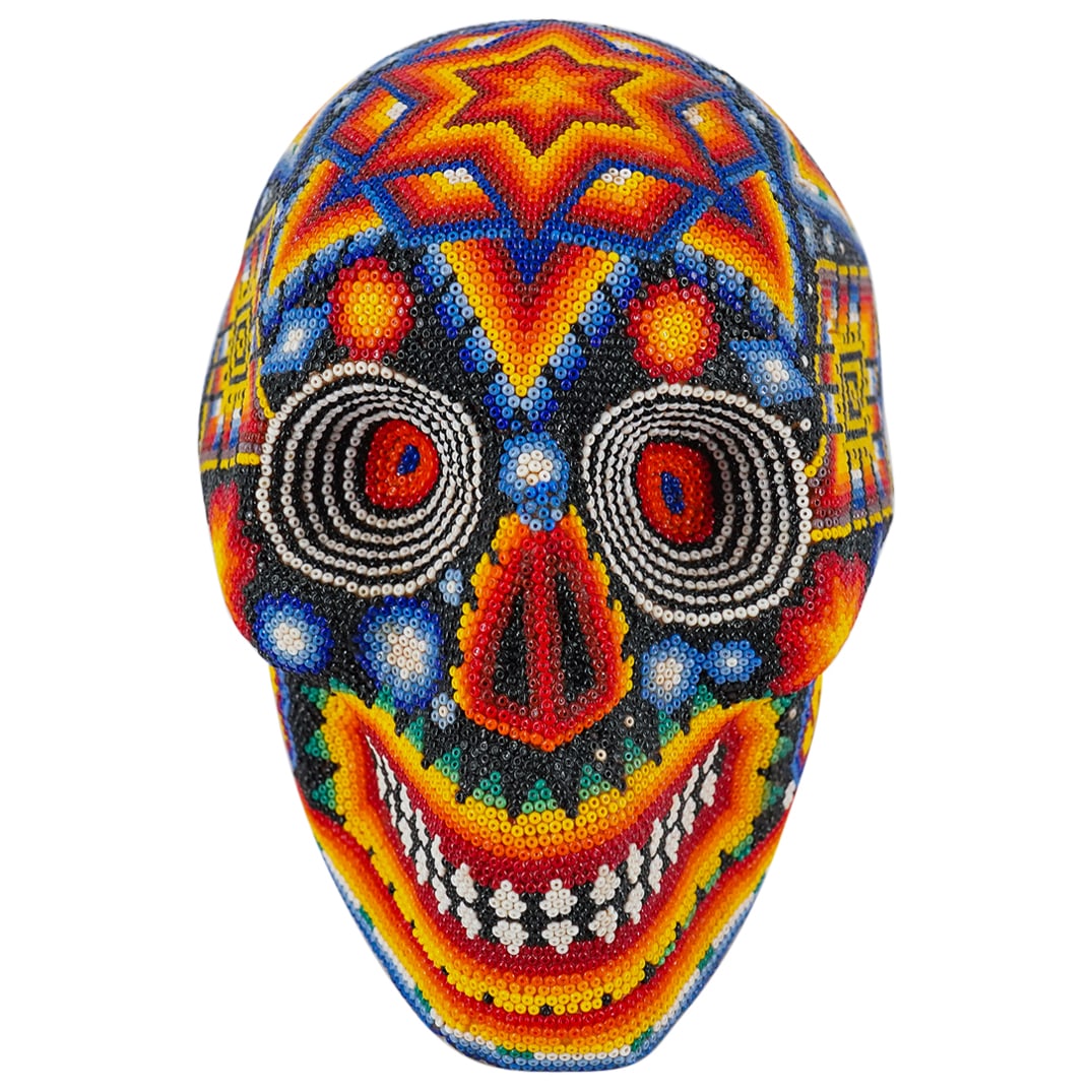 Mexican Folk Huichol Style Art Beaded Skull (1 of 7)