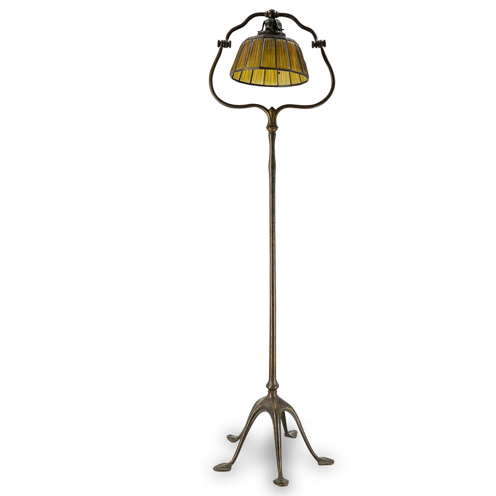 Tiffany Studios New York "Linen Fold" Floor Lamp with Shade (1 of 16)