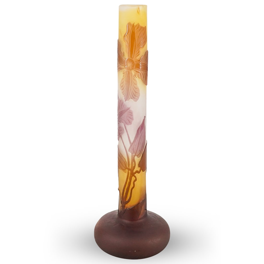 Emile Galle (1846-1904) Glass Bulbous Stick Vase (1 of 6)