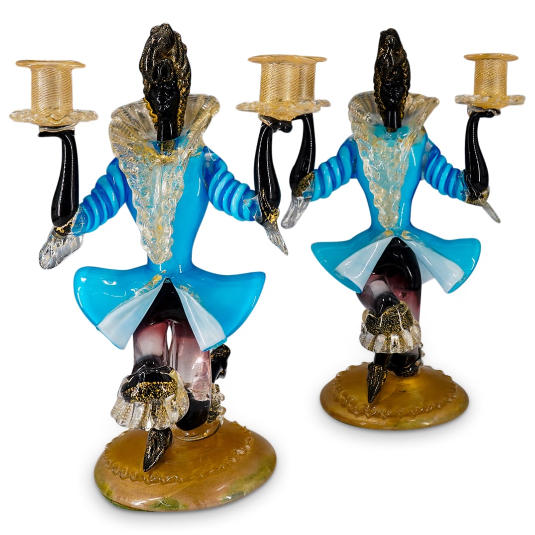 Pair Of Murano Glass Blackamoor Candelabra (1 of 11)