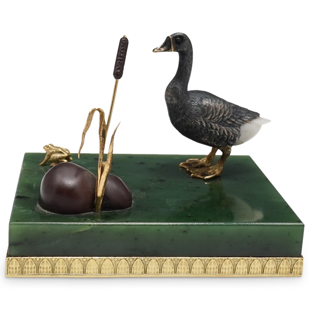 18k Gold Mounted Nephrite Sculptural Nature Study (Henrik Wigström) Faberge (1 of 11)