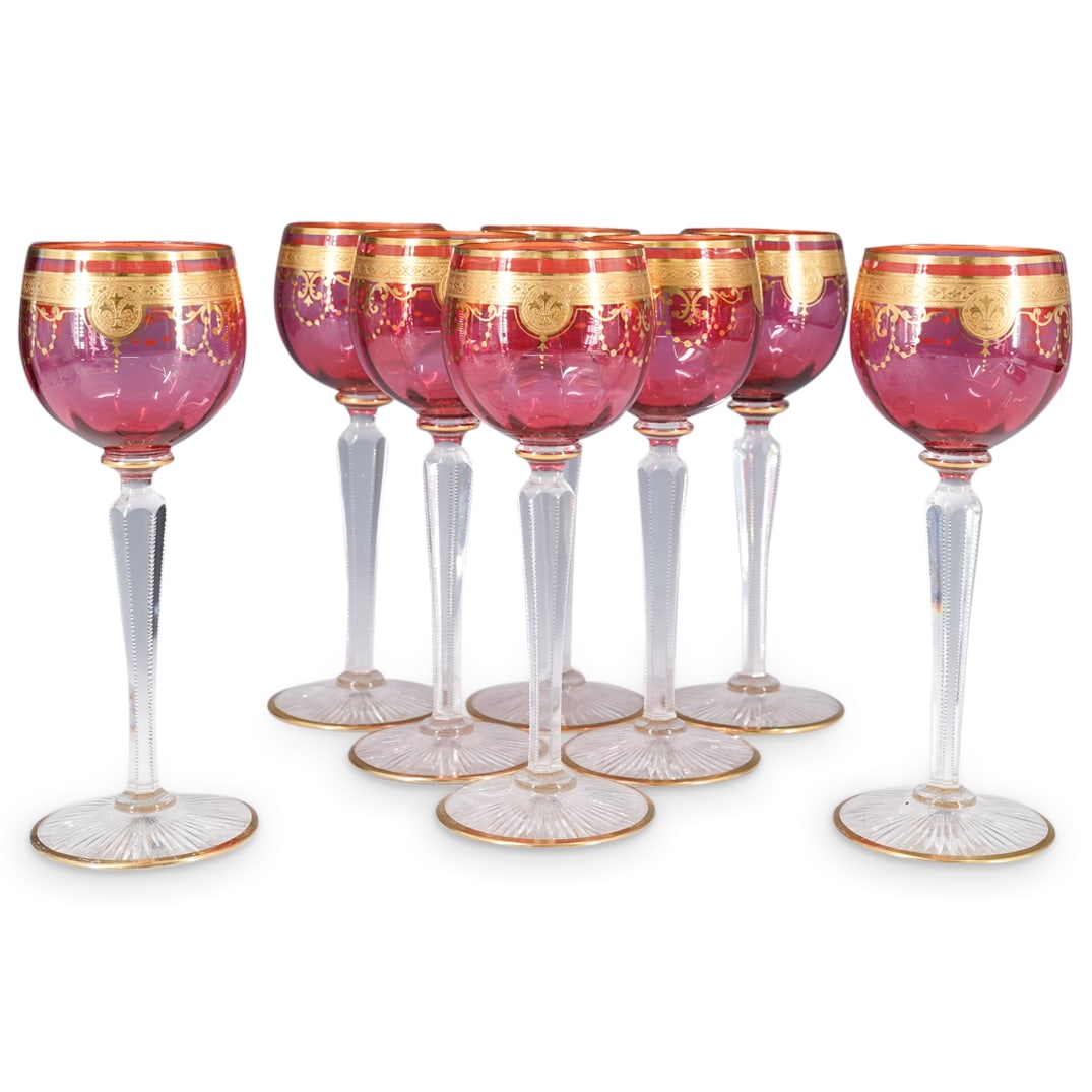 (8 Pc) St. Louis Gilt Crystal Stemware (1 of 7)