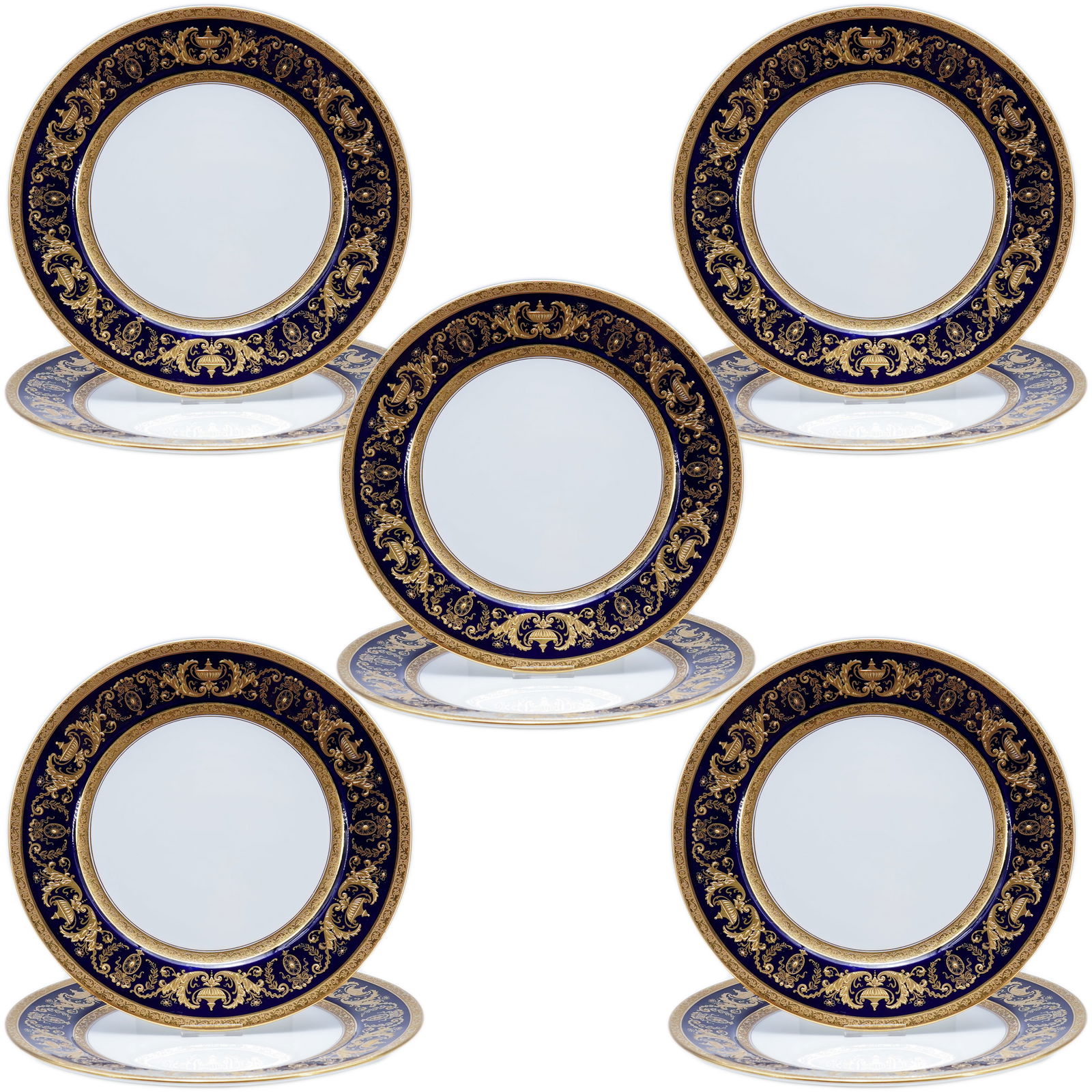 (10 Pc) English Cauldon Porcelain Dinner Plates (1 of 8)