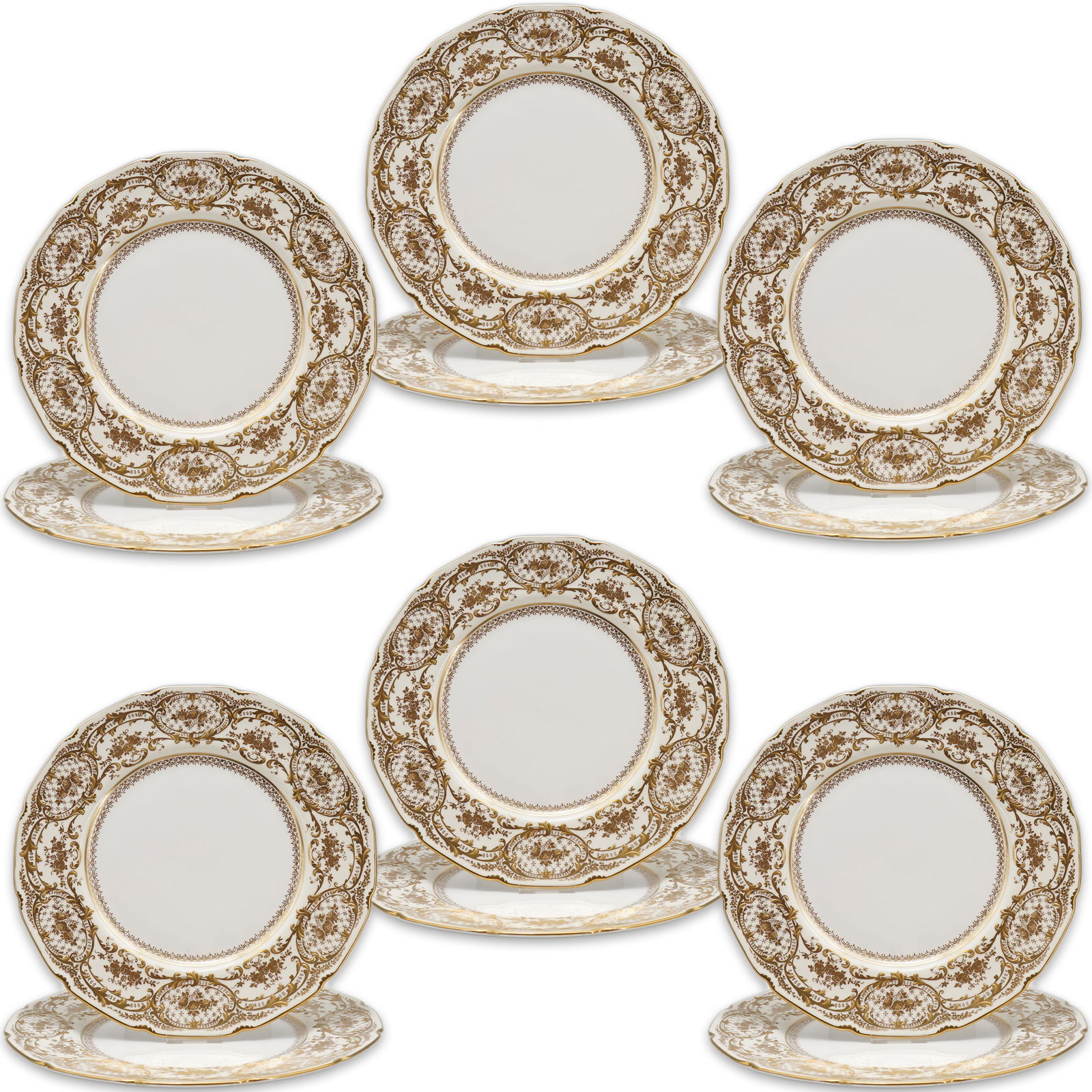 (12 Pc) English Royal Doulton Ovington Bros. Porcelain Dinner Plates (1 of 8)