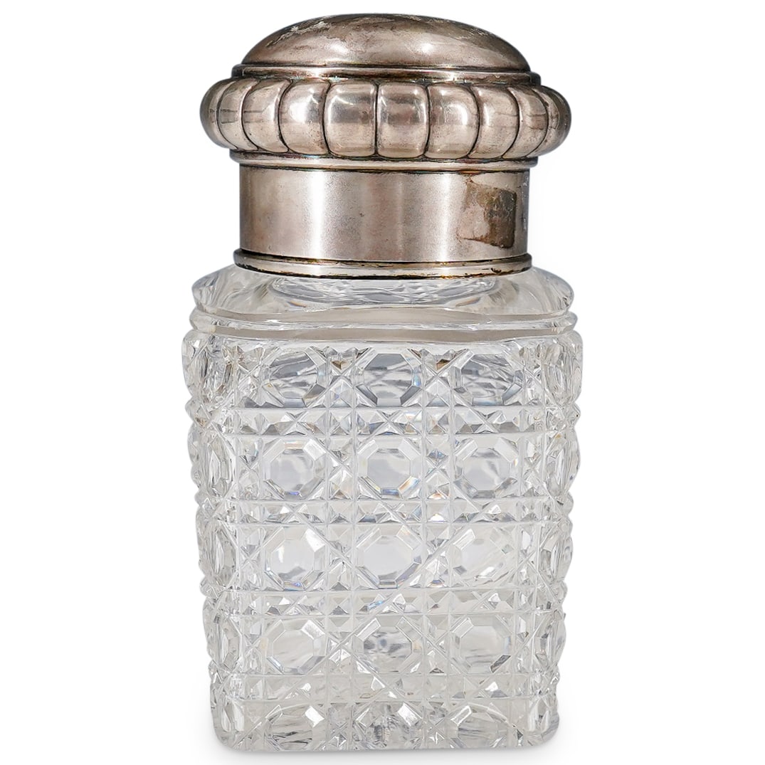 Russian Silver Mounted Cut Glass Scent Bottle (Morozov, St Petersburg) (1 of 11)