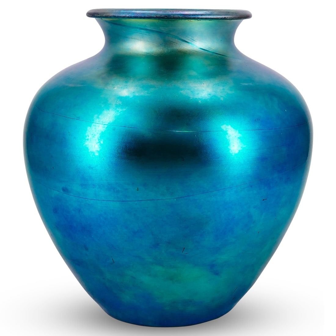 Early Steuben Blue Aurene Large Glass Vase (1 of 8)