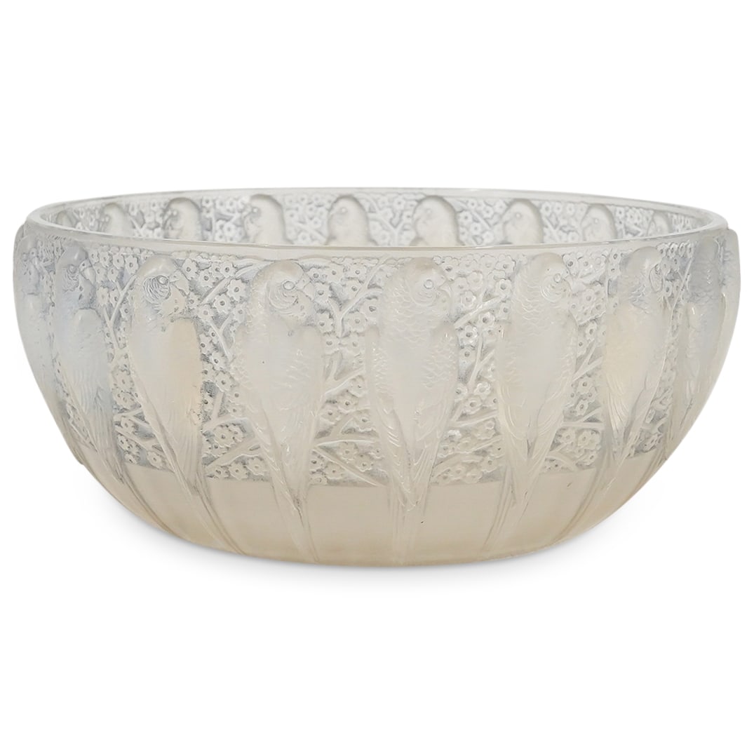 Rene Lalique "Perruches" Opalescent Glass Bowl (1 of 8)