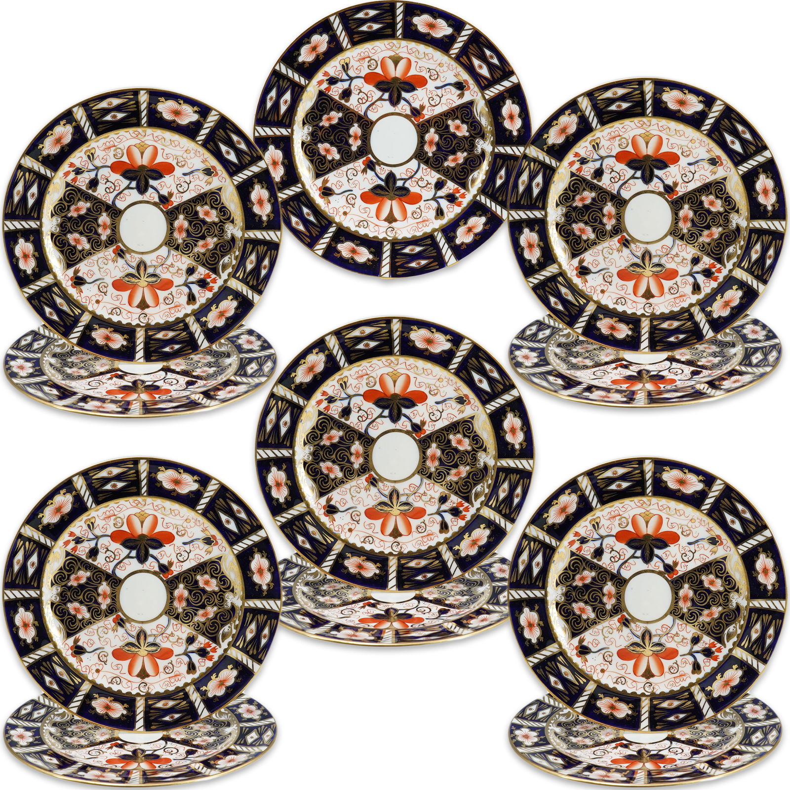 (11 Pc) English Royal Crown Derby Porcelain Imari Dessert Plates (1 of 8)