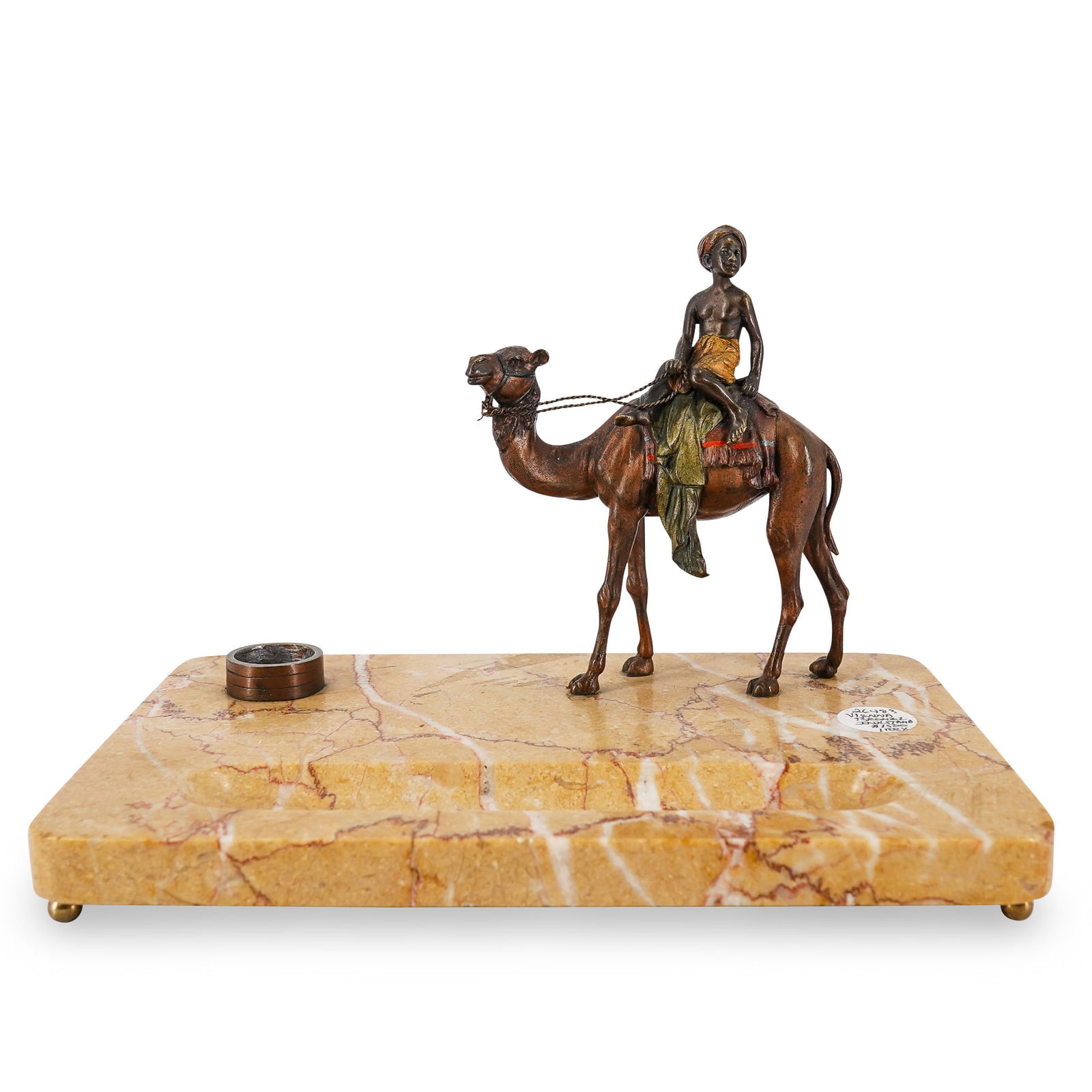 Orientalist Viennese Bronze & Marble Inkwell (1 of 10)
