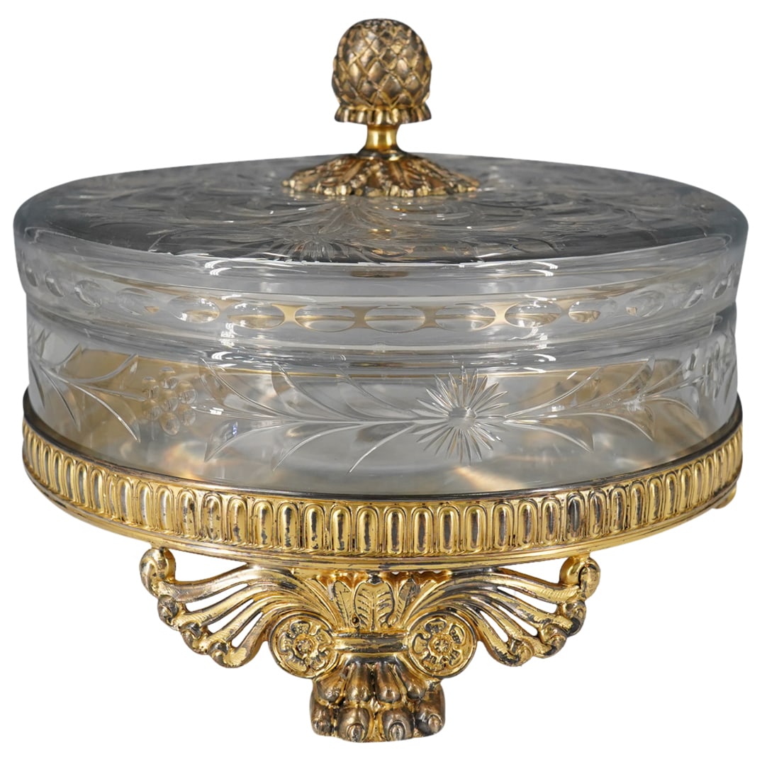 Antique Pairpoint Lidded Crystal Glass Footed Candy Dish (1 of 9)