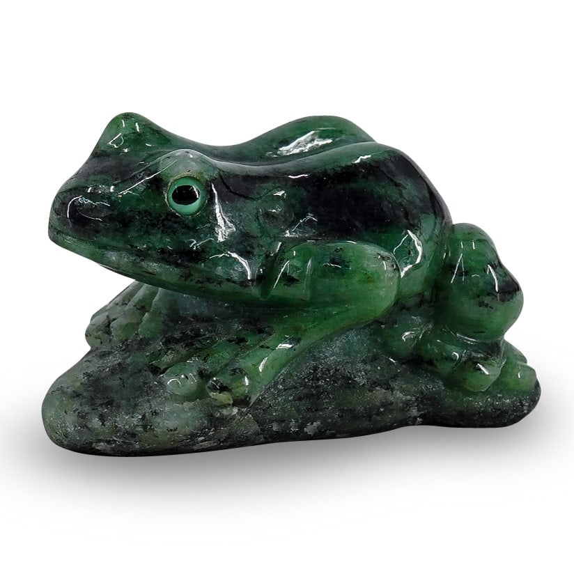 Antique Chinese Carved And Polished Spinach Jade Frog (1 of 6)