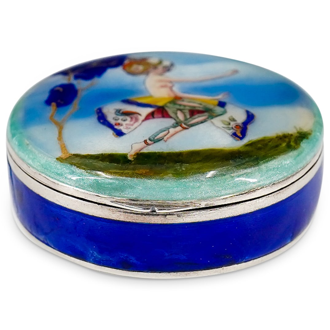 Art Deco Silver, Gold And Enamel Hand Painted Case (1 of 8)