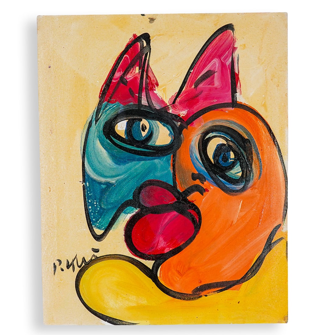 Peter Robert Keil (German, B. 1942) Cat Portrait Oil On Canvas (1 of 8)