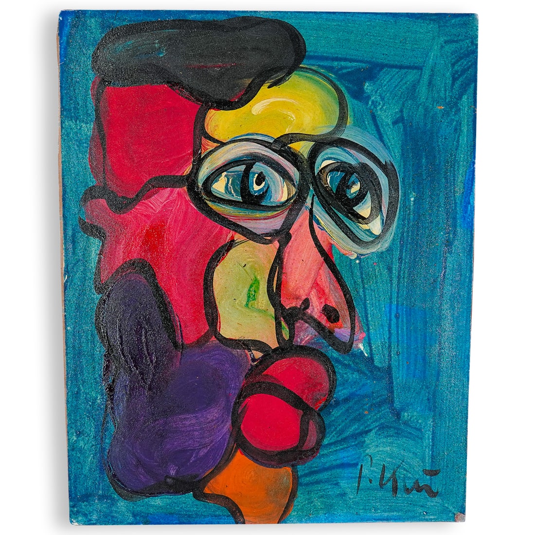 Peter Robert Keil (German, B. 1942) Polychrome Portrait Oil On Canvas (1 of 6)