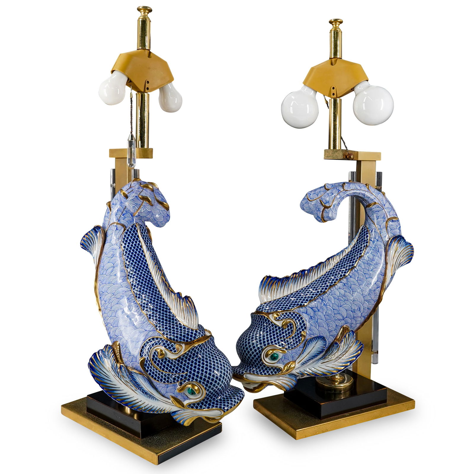 Oggetti Mangani Porcelain Dolphin Fish Sculptural Lamps (1 of 18)