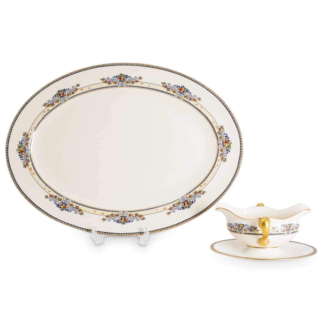 (2 Pc) Lenox Porcelain Gravy Boat And Large Serving Platter (1 of 7)