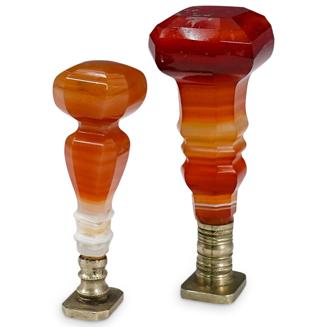 (2 Pc) Antique Agate Wax Seal Stamp (1 of 8)