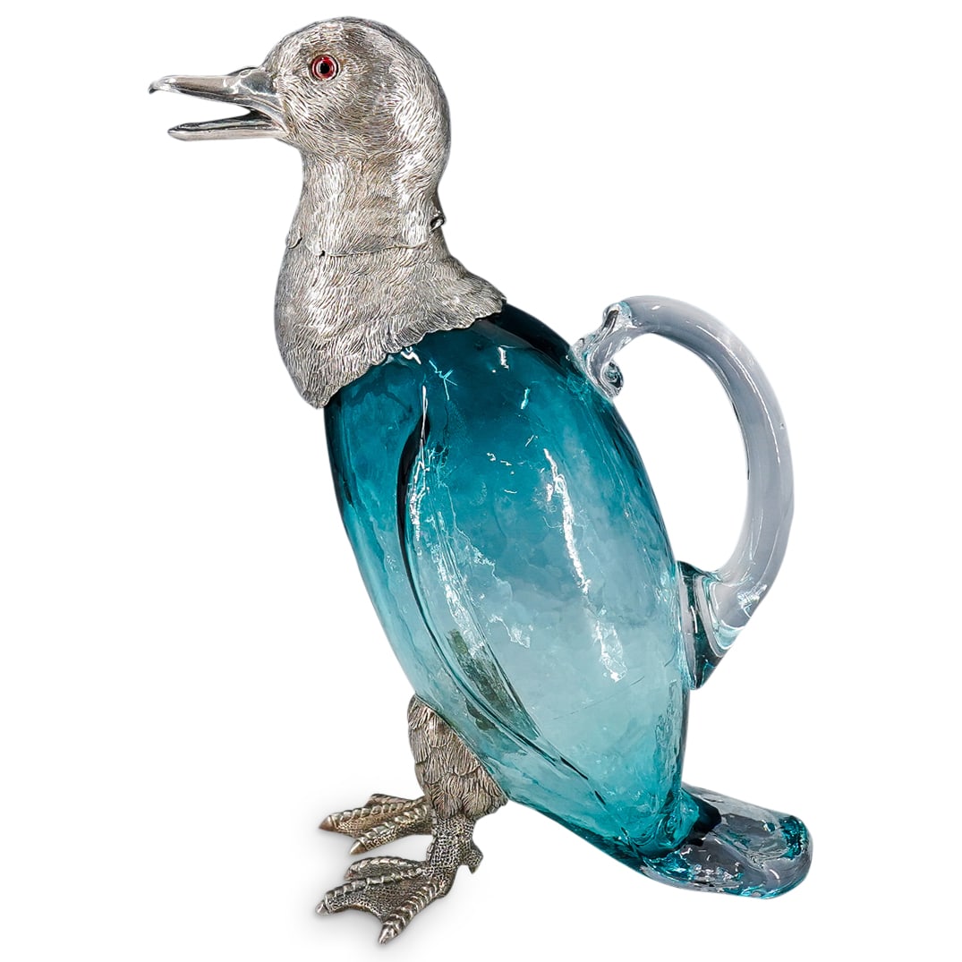 19th Century French Zoomorphic Silver Plated And Glass Duck Ewer (1 of 12)
