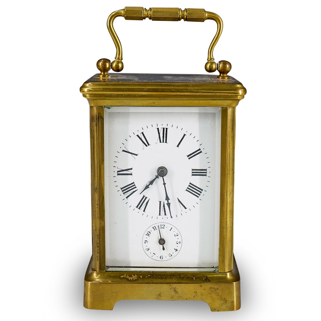 Antique Japy Freres French Gilt Brass Glass Carriage Clock (1 of 10)