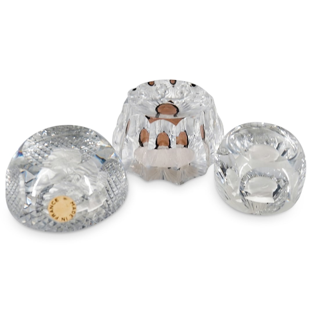 (3 Pc) Vintage French Crystal D'albret Paperweights (1 of 12)