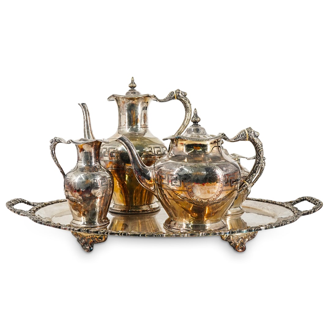 (5 Pc) Strauss Crosby & Co Silver Plated Tea Set (1 of 14)