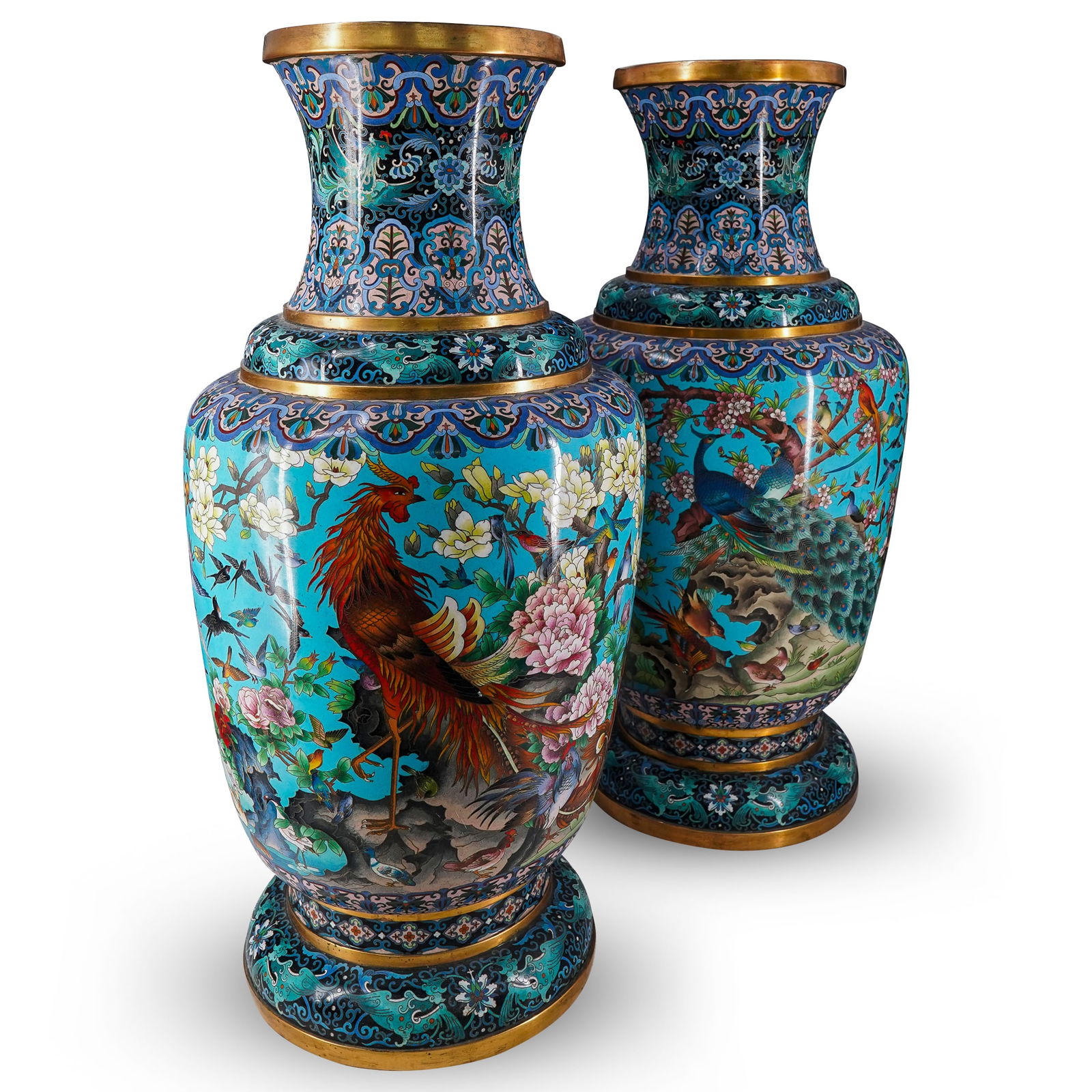 Pair of Large Antique Chinese Cloisonne Vases (1 of 16)
