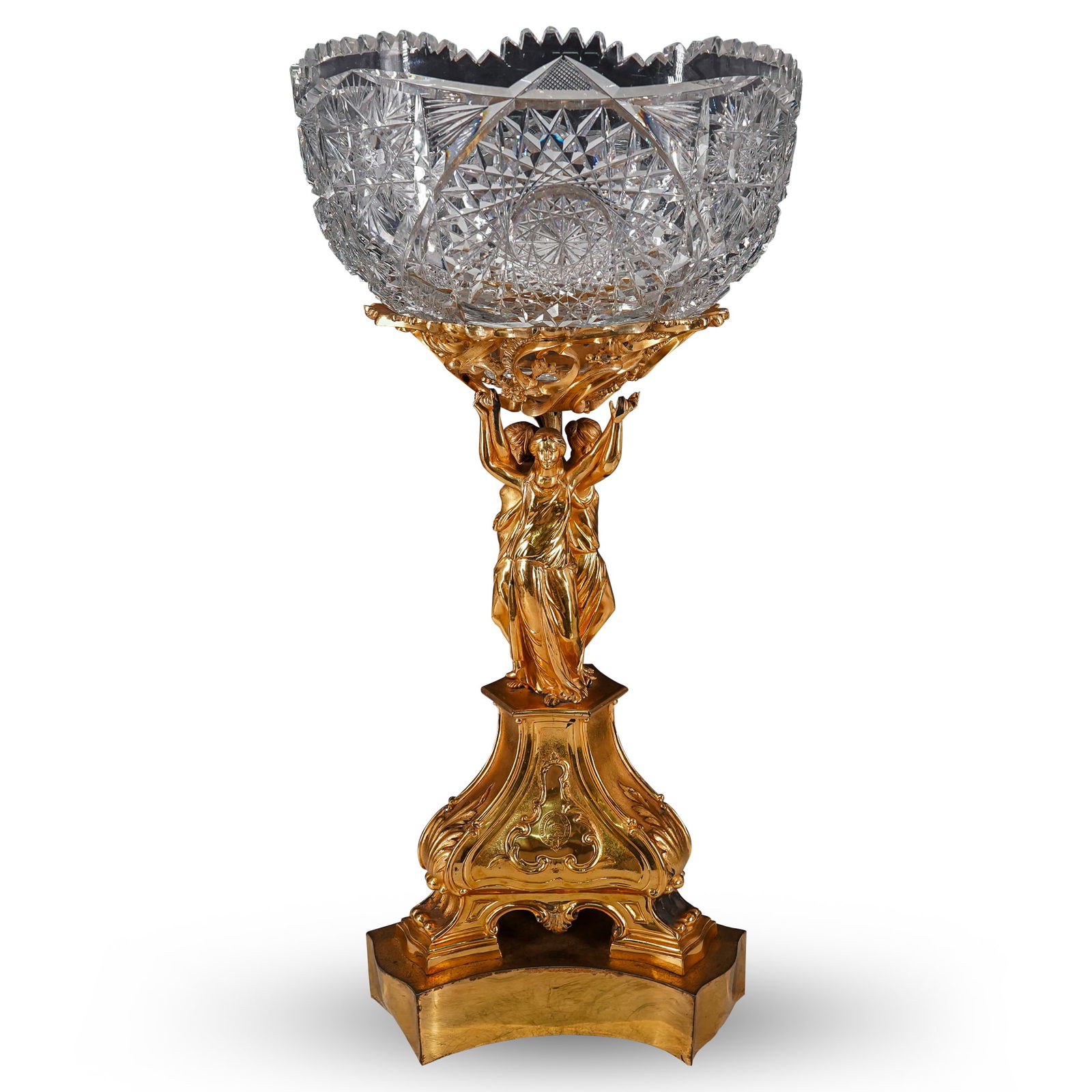 Neoclassical Gilt Metal Centerpiece Bowl (1 of 14)
