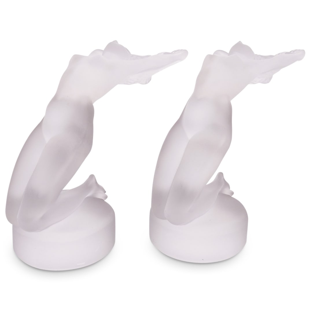 Lalique "Chrysis" Crystal Mascot Bookends (1 of 11)